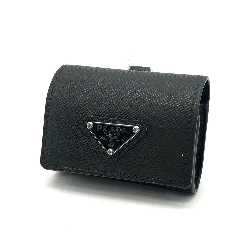 Prada Saffiano Earphone Case Accessories Black
